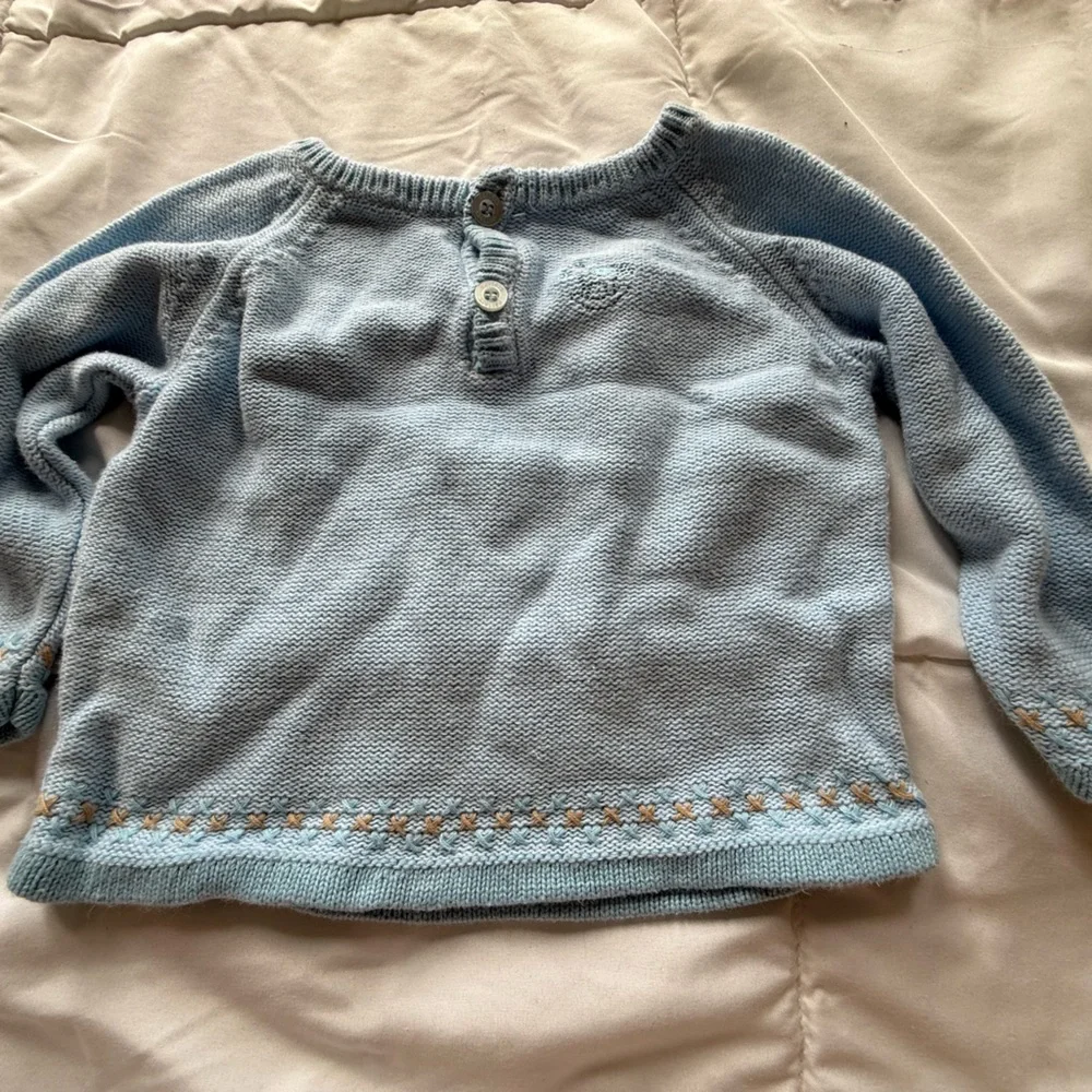 Carters Cotton Lightweight light blue sweater baby boy